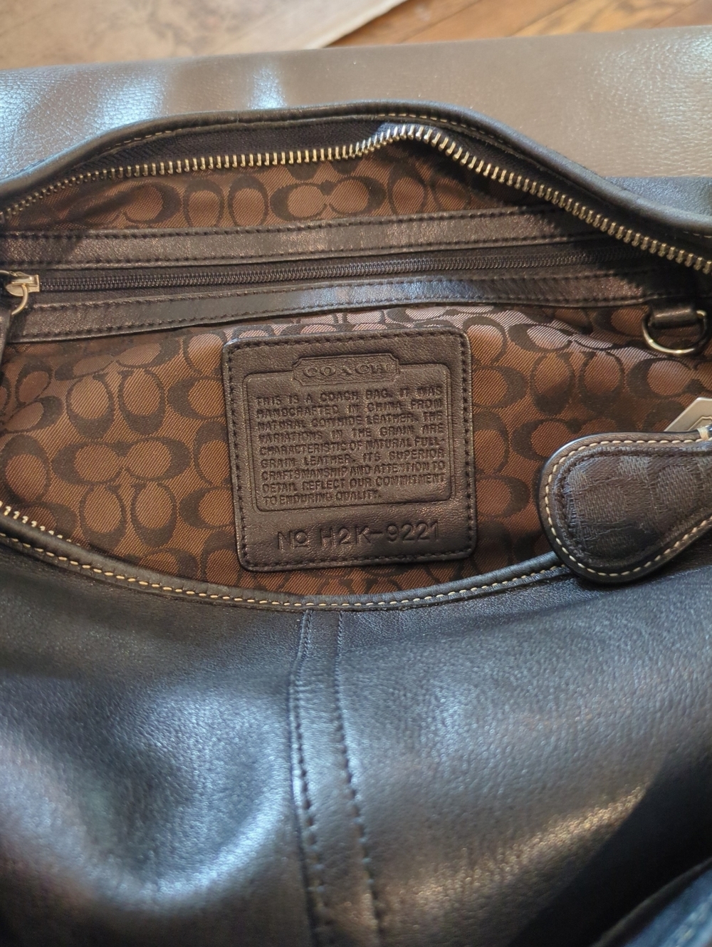 Vintage Coach #9221 Genuine Black Leather Ergo Hobo Slouchy Shoulder Bag EUC - Picture 2 of 6